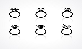 6 fashion design vector ring